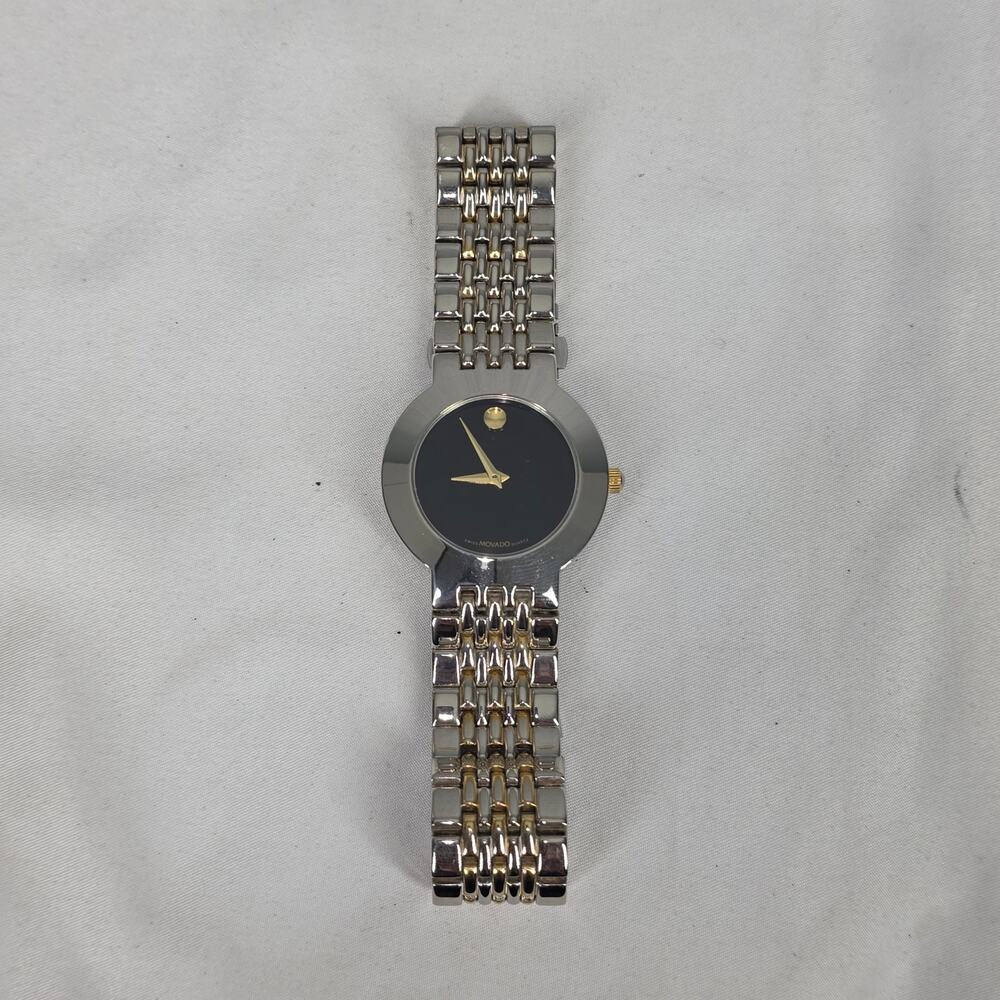 MOVADO MUSEUM TWO‑TONE QUARTZ WATCH – VINTAGE 90'S – 34MM – SAPPHIRE CRYSTAL - Picture 8 of 13